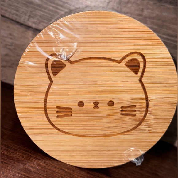 Pink Sky 300 Cotton Swabs with Bamboo Lid (Cat Face) Organizer by Argento - Picture 5 of 5